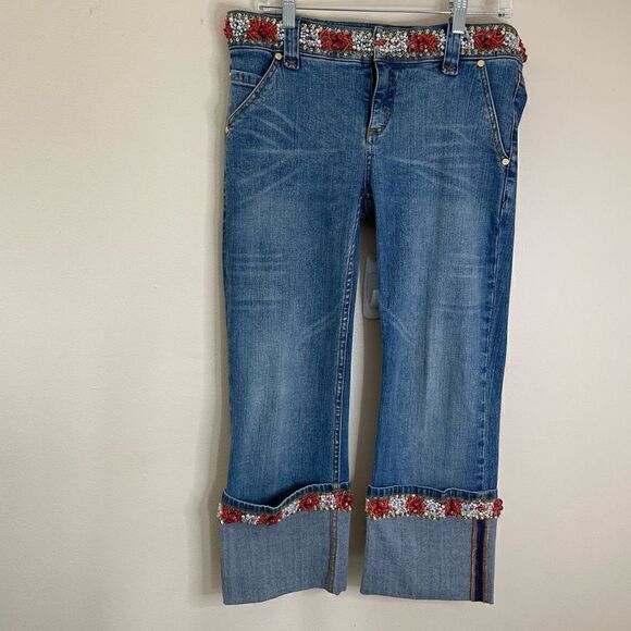 Allen B| Capri| Jeans| Jewelry Trimmed| Vintage| Mint Condition - Picture 1 of 9